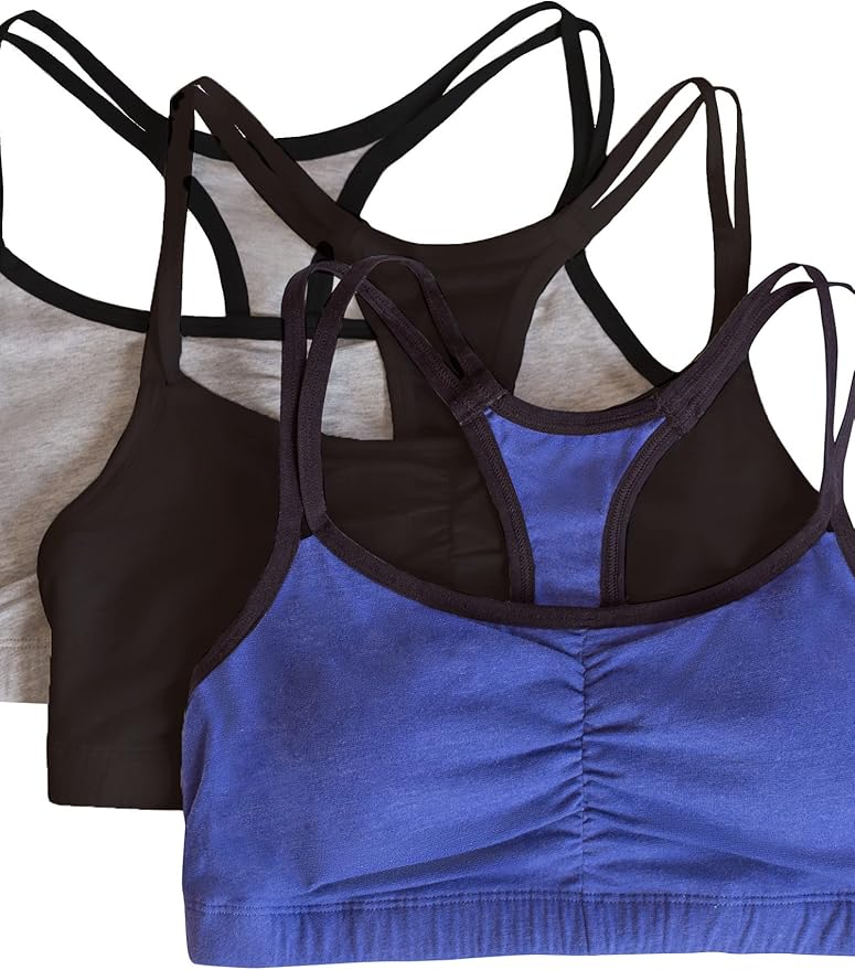 Fruit of the Loom Women's Spaghetti Strap Cotton Sports Bra - All-Day Comfort & Easy Movement