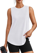 PINSPARK Workout Tops for Women Sleeveless Athletic Tank Tops UPF 50+ Running Tanks with Side Slits Loose Fit Gym Yoga Shirt