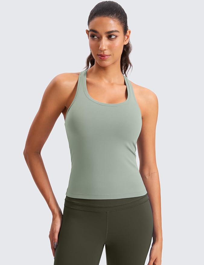 CRZ YOGA Butterluxe Racerback Tank Tops for Women - Yoga Workout Casual Gym Athletic Camisole Tight Sleeveless Shirts