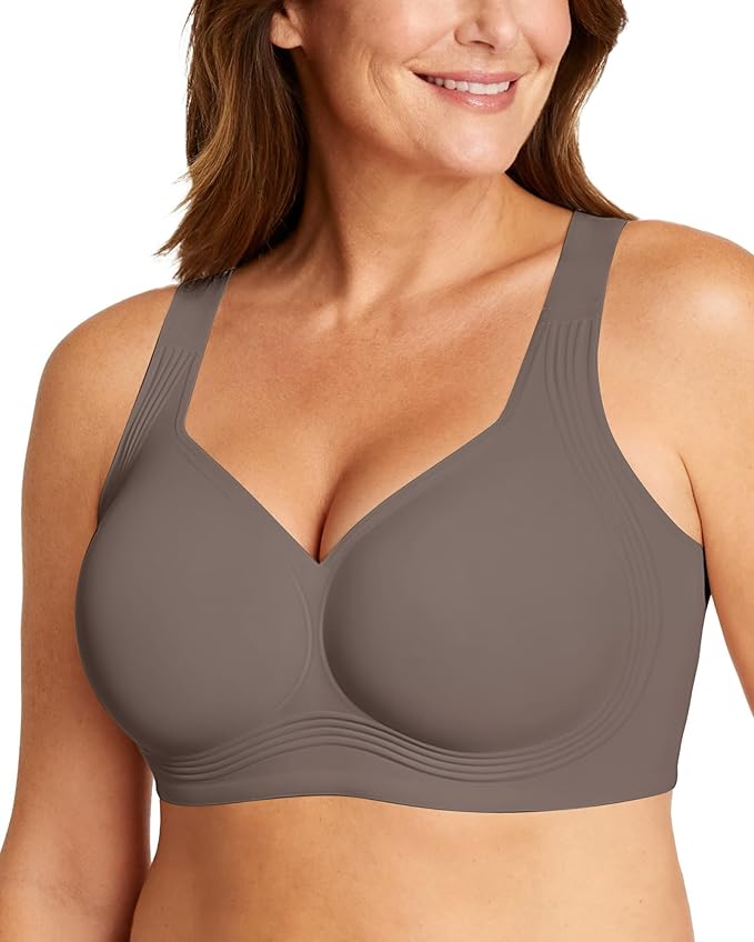 OEAK Womens Wireless Jelly Bra Plus Size Supportive Seamless Bras Full Coverage Push Up Comfortable No Underwire Tshirt Bras