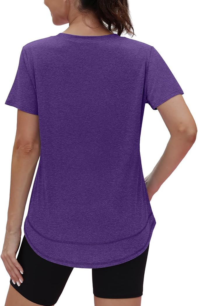 XIEERDUO Womens Workout Tops Short Sleeve Shirts Quick Dry Outfits for Hiking Running S-3XL