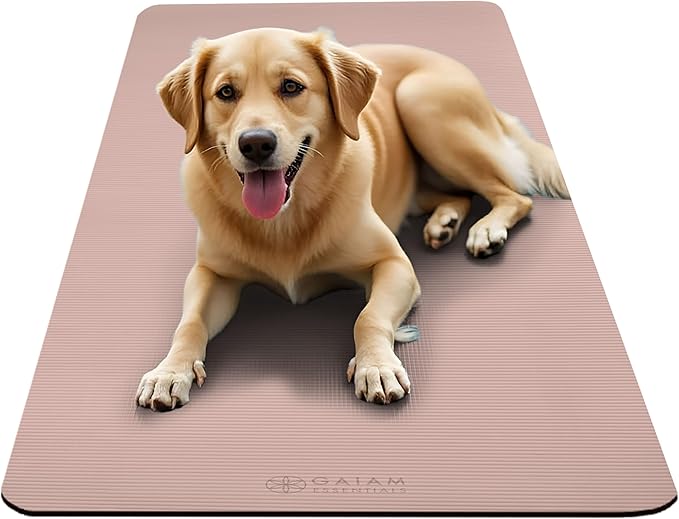 Gaiam Yoga Mat, Pilates & Exercise Mat, Thick 2/5" (10mm) Workout Mat with Easy-Cinch Carrying Strap for Home & Gym Workouts