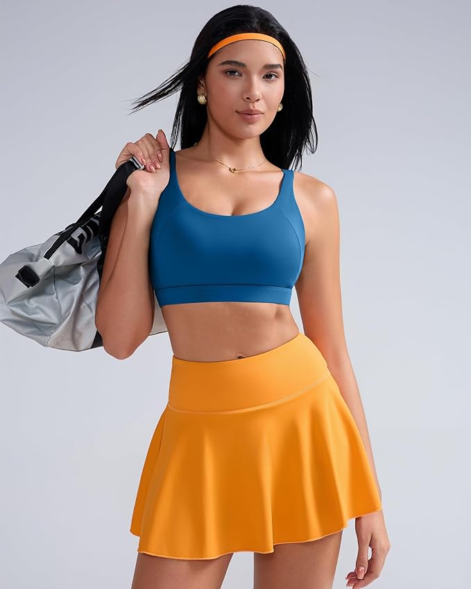 RUNNING GIRL Sports Bra for Women High Support, Molded Cup High Impact Sports Bras with Sewn in Pads