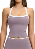 QBGJTD Womens Longline Sports Bras Cross Back Active Gym Yoga Padded Workout Crop Tank Top with Built in Bra
