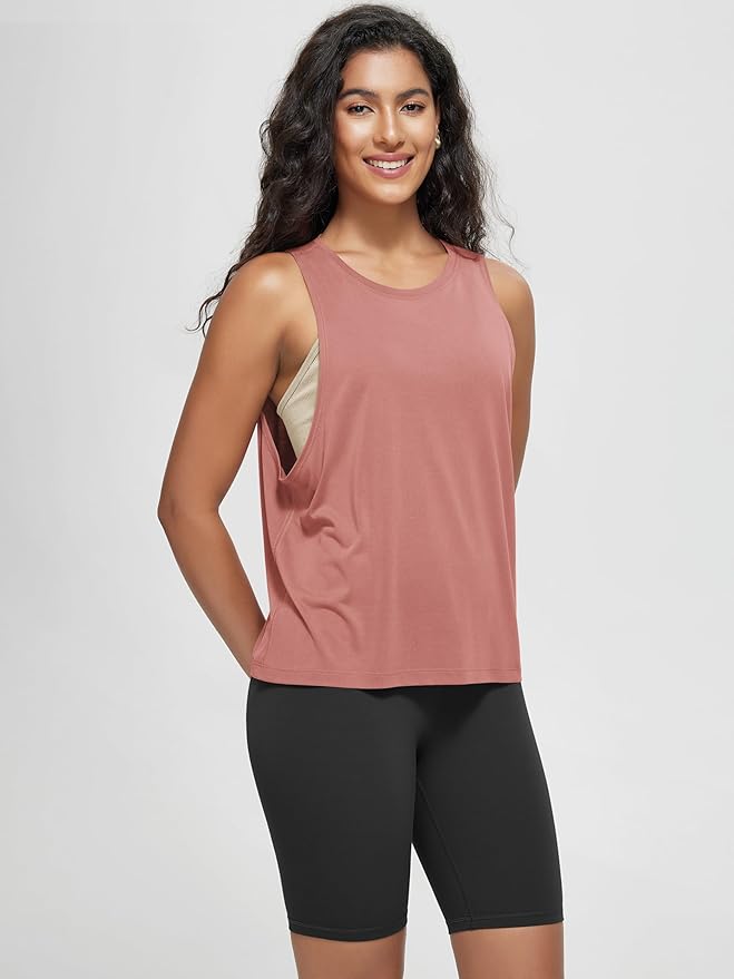 ODODOS 3-Pack Loose Tank Tops for Women Sleeveless Gym Athletic Workout Tops Yoga Shirts