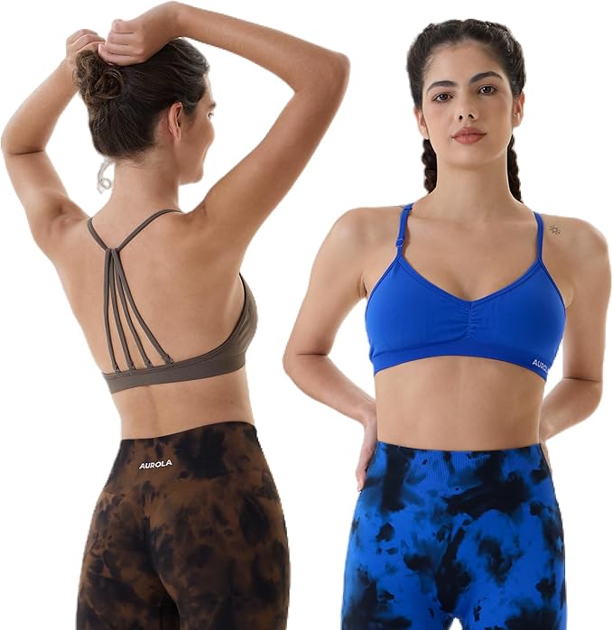 AUROLA Mercury Workout Sports Bras Women Athletic Removable Padded Backless Strapy Minimal Crop Top
