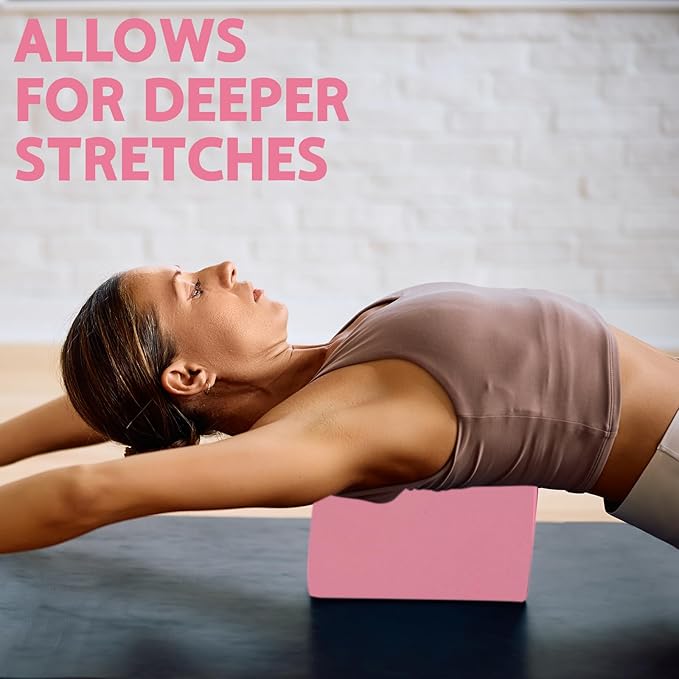 Yoga Block - Supportive Latex-Free Eva Foam - Soft Non-Slip Surface with Beveled Edges for Yoga, Pilates, Meditation - Yoga Accessories for Stability, Balance, Deepen Stretches