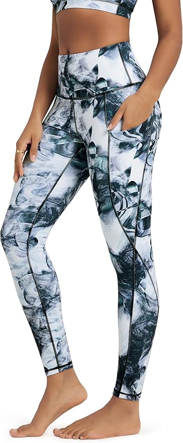 ODODOS Women's High Waisted Yoga Leggings with Pockets, Tummy Control Non See Through Workout Athletic Running Yoga Pants