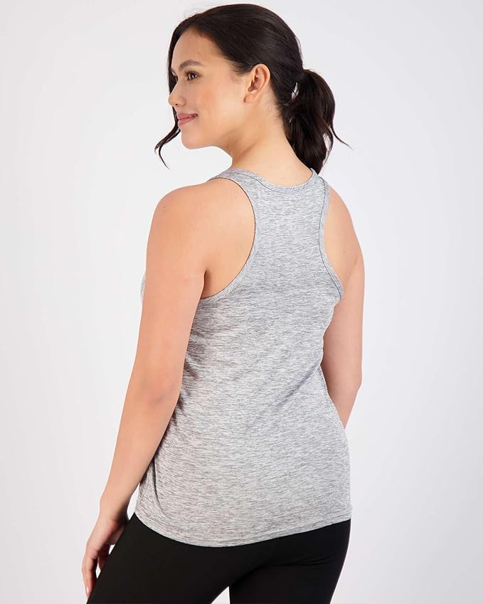 Real Essentials 5 Pack: Women's Racerback Tank Top Dry-Fit Athletic Performance Yoga Activewear (Available in Plus Size)
