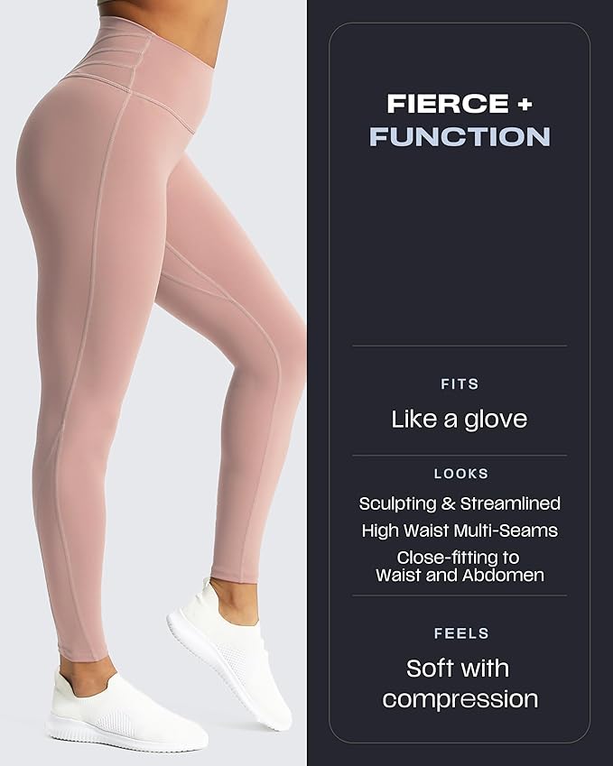 Aoxjox High Waisted Workout Leggings for Women Trinity Yoga Pants 26.5"