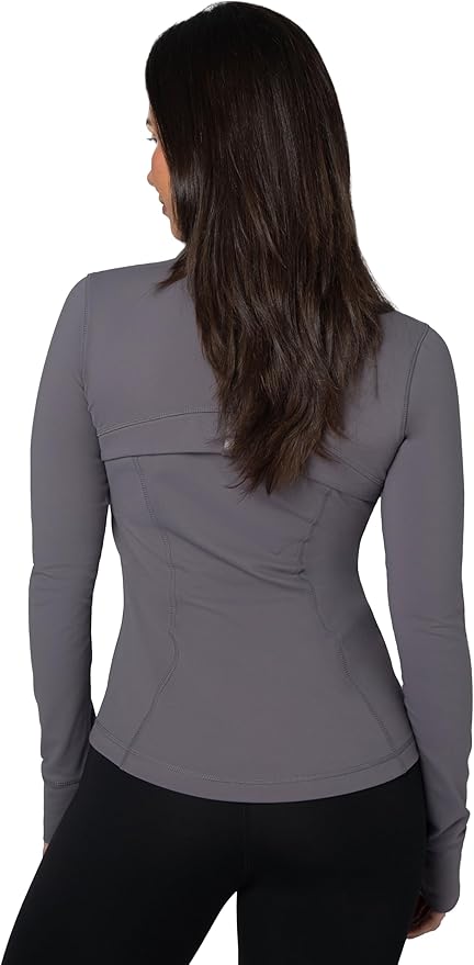 90 Degree By Reflex Full Zip Running Track Jacket Lightweight Athletic Slim Fit Jacket with Thumbholes