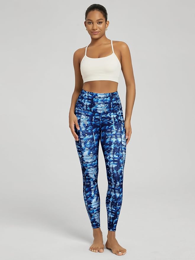 ODODOS Women's High Waisted Yoga Leggings with Pockets, Tummy Control Non See Through Workout Athletic Running Yoga Pants