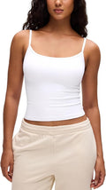 CRZ YOGA Butterluxe Double Lined Cami Tank Tops for Women - Yoga Casual Going Out Soft Scoop Neck Summer Sleeveless Shirt
