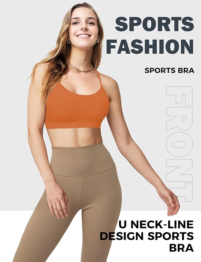 Buauty Sports Bra for Women, Y Back Light Support Workout Bra with Removable Pads for Yoga Pilates Gym