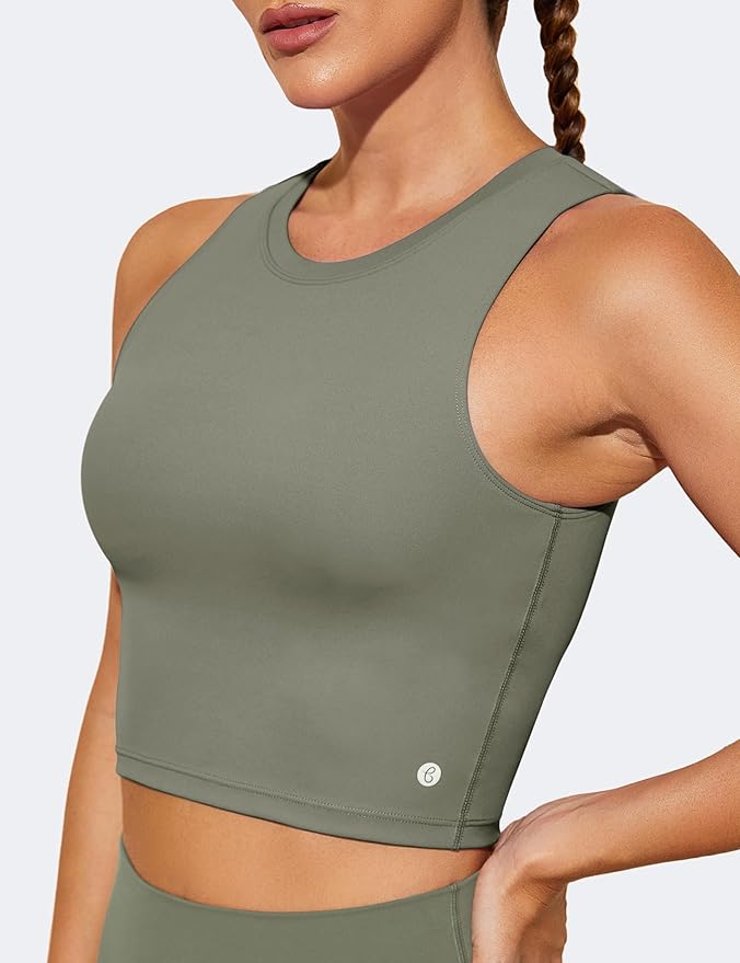 Natural Feelings Nudi Sports Bras for Women Removable Padded Yoga Tank Tops Sleeveless Fitness Workout Crop Tops