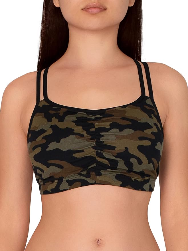 Fruit of the Loom Women's Spaghetti Strap Cotton Sports Bra - All-Day Comfort & Easy Movement