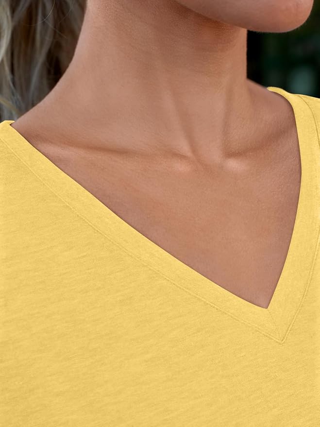 AUTOMET T-Shirts Short Sleeve V Neck Tees Tops for Women Fashion Trendy Lightweight Soft Casual Summer Outfits Clothes 2026