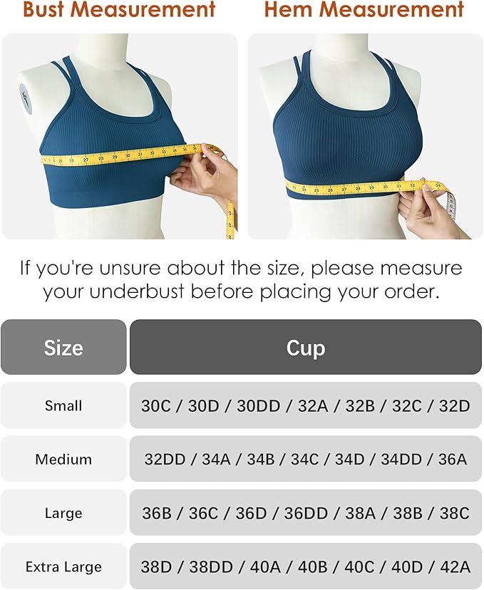 Sports Bras for Women HIigh Support, Criss-Cross Back Padded Strappy High Impact Sports Bras for Women Large Bust