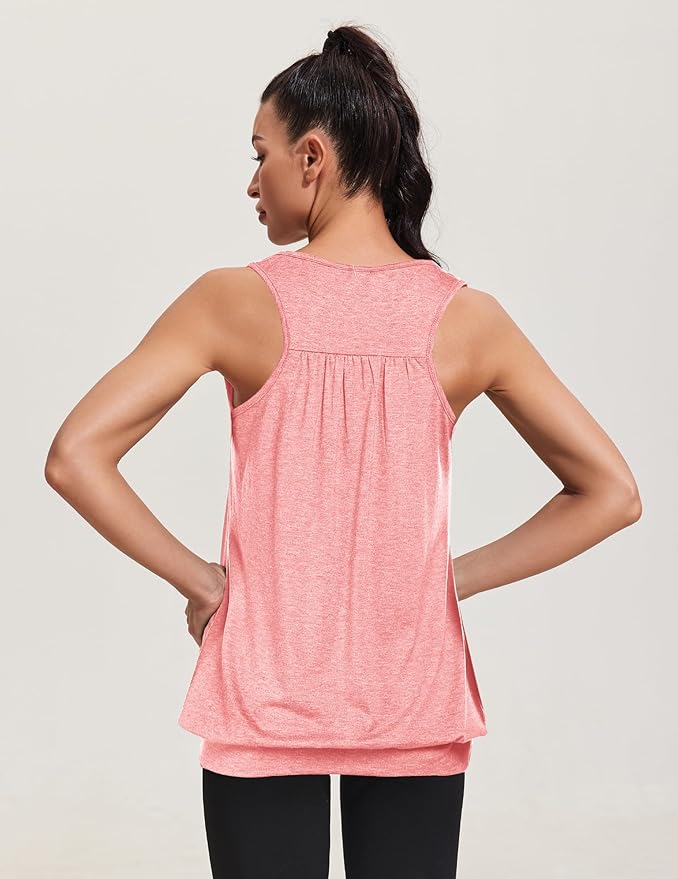 Beyove 3 Pack Banded Bottom Workout Tops for Women Tummy Flattering Yoga Tank Tops Plus Size Racerback Athletic Gym Shirts