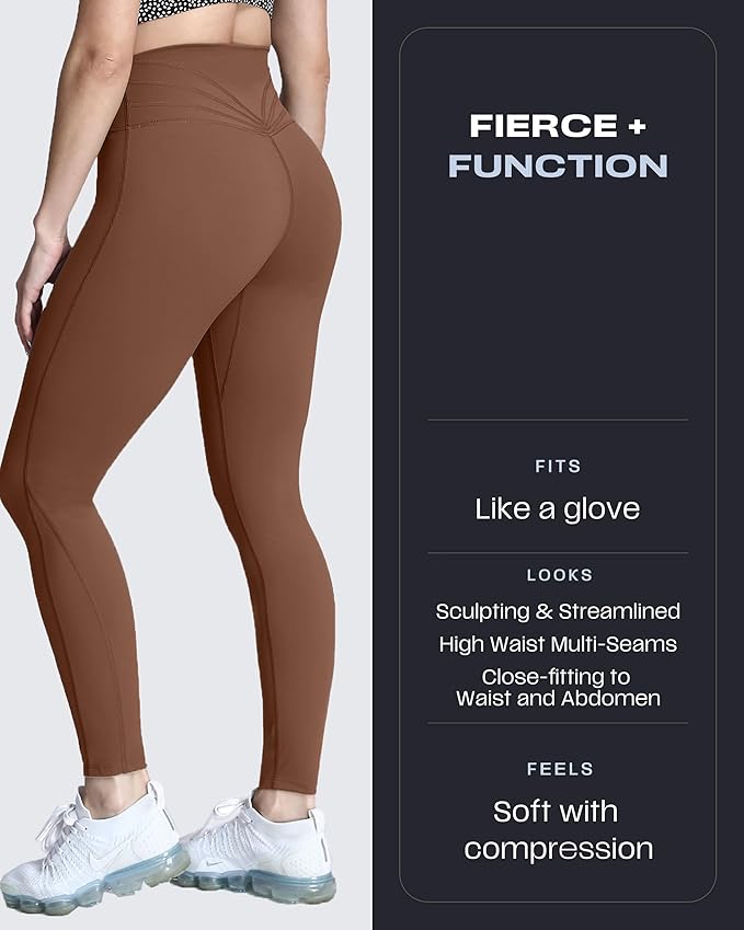 Aoxjox High Waisted Workout Leggings for Women Trinity Yoga Pants 26.5"