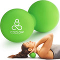 COZLOW Double Lacrosse Silicone Massage Ball - Jade Green - Peanut Trigger Point Roller for Mobility, Deep Tissue Therapy, Myofascial Release - Acupressure Tool for Muscle Pain Relief