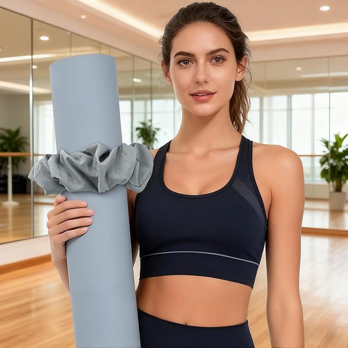 Yoga Mat Scrunchie - Stylish Holder, Durable & Elastic Fabric - Fits All Standard Mats (Mat Not Included)