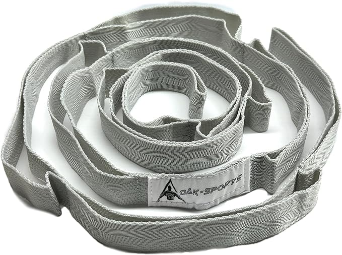 Stretching Strap Yoga Strap with Loops, Stretch Straps for Physical Therapy, Non-Elastic Exercise Strap for Pilates, Dance and Gymnastics with Workout Guide
