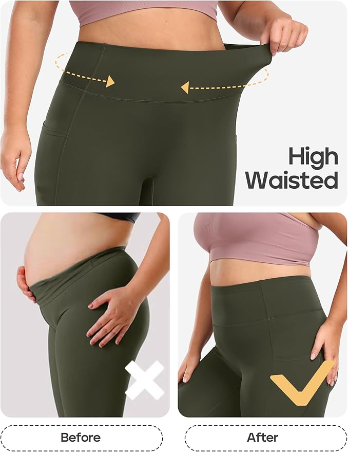 Heathyoga X-6XL Plus Size Leggings for Women with Pockets Tummy Control Plus Size Yoga Pants High Waist Workout Clothes