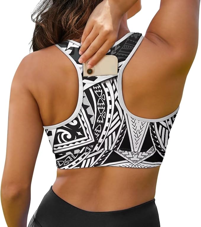 4 Piece Gym Sets Women Racerback Sports Bra with Back Pocket, Matching Flare Yoga Pants And Sweatband
