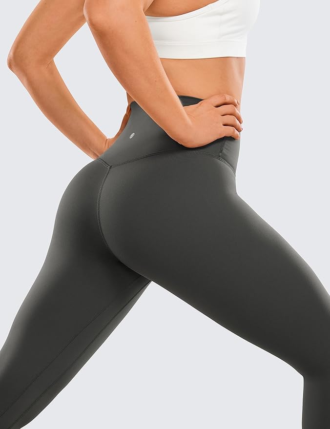 CRZ YOGA Brushed Naked Feeling Workout Leggings 25" - High Waisted Gym Compression Tummy Control Womens Yoga Pants