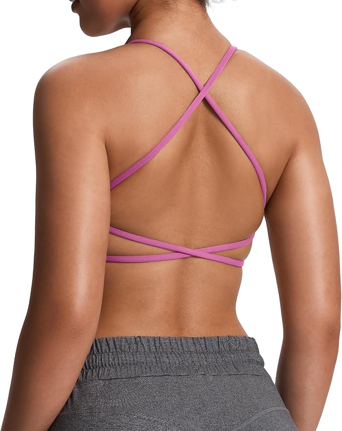 Aoxjox Women's Workout Sports Bras Fitness Trinity Ivy Low Impact Bra Yoga Crop Tank