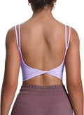 Aoxjox Women's Workout Sports Bras Fitness Yoga Crop Tank Metamorph Twist Back Cami