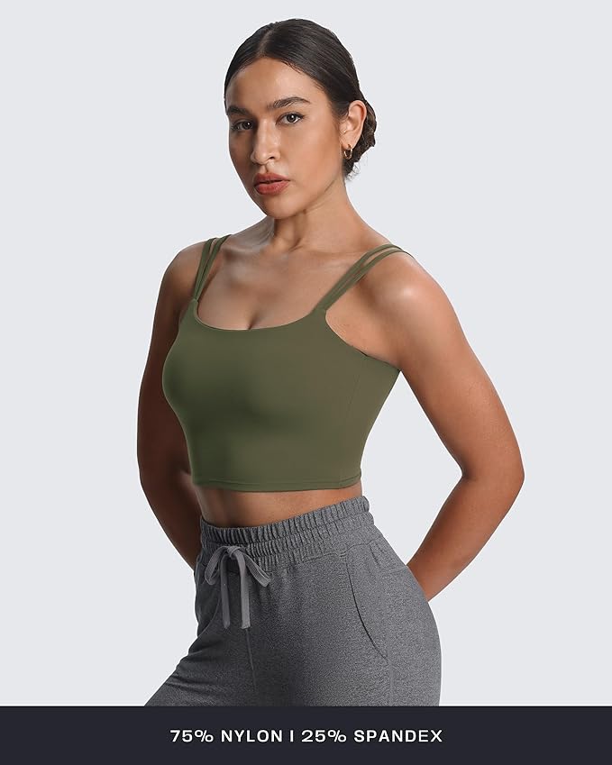 Aoxjox Women's Workout Sports Bras Fitness Yoga Crop Tank Metamorph Twist Back Cami