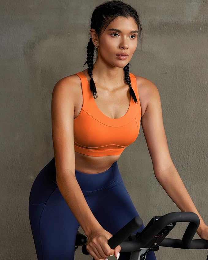 RUNNING GIRL High Impact Sports Bras for Women,Racerback Running Bra Workout Crop Tank Tops Longline Sports Bra Push up