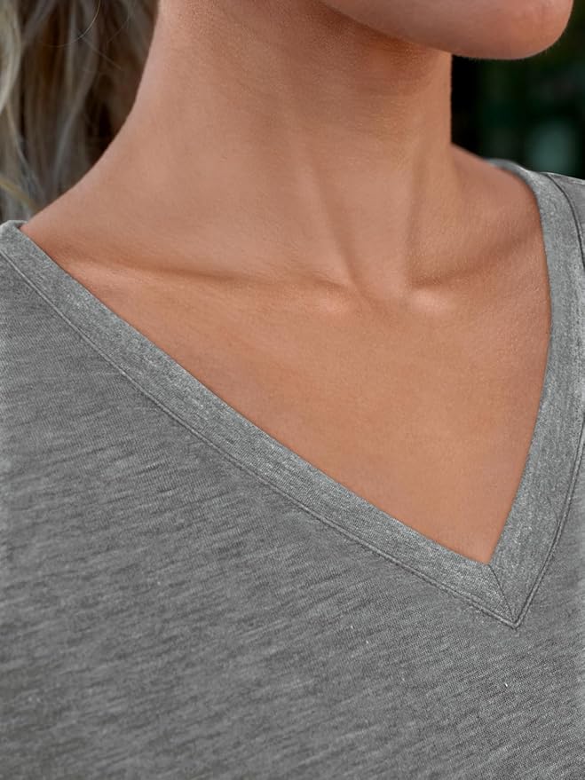 AUTOMET T-Shirts Short Sleeve V Neck Tees Tops for Women Fashion Trendy Lightweight Soft Casual Summer Outfits Clothes 2026