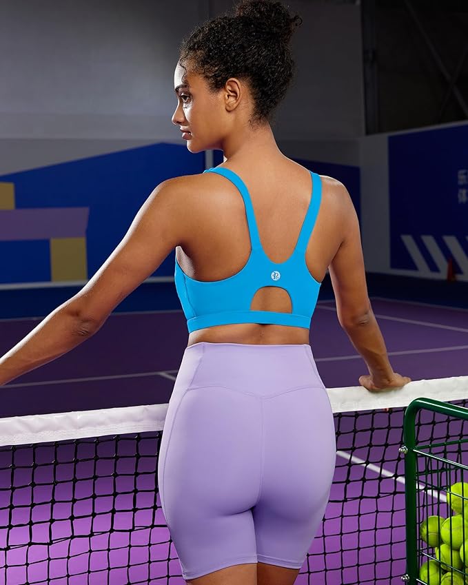 RUNNING GIRL Sports Bra for Women High Support, Molded Cup High Impact Sports Bras for Women with Sewn in Pads