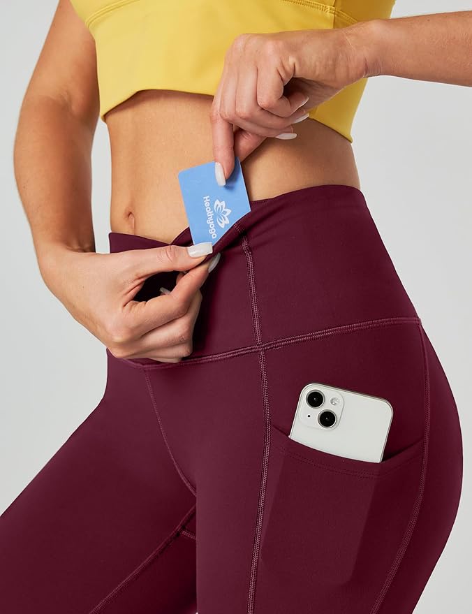 Heathyoga Capri Leggings for Women High Waisted Capri Leggings with Pockets for Women Tummy Control Yoga Pants Women