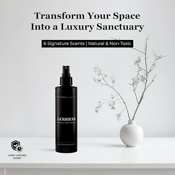 Fragrances - (Goddess) Linen & Room Spray (8oz) – Bedroom & Home Fragrance Mist, Long-Lasting Freshness To Brighten Up Your Space, Fabric & Air Freshener, Aromatherapy Scent Spray