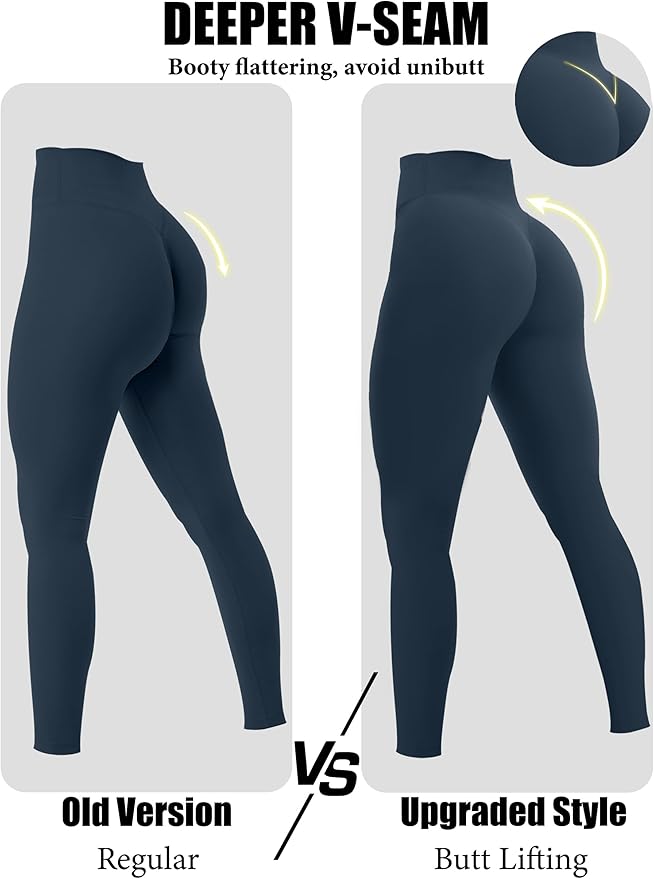 Olmlmt No Front Seam Workout Leggings for Women Tummy Control Butt Lifting Leggings Buttery Soft Gym Yoga Pants