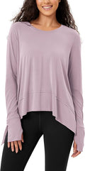 ODODOS Women's Modal Soft Long Sleeve Tee with Thumb Hole Athletic Gym Workout Tops Yoga Shirts