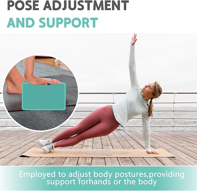 9"x6"x3" Yoga Blocks, Soft Non-Slip Surface Premium Foam Blocks, Supportive, Lightweight, Odor Resistant, Yoga Accessories for Pilates Meditation General Fitness Stretching Toning