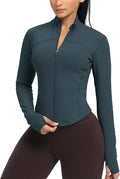 GYM RAINBOW Womens Zip Up Workout Jakcets Lightweight Slim Fit Running Athletic Jackets with Thumb Holes