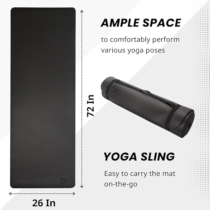 𝗘𝘃𝗲𝗿𝘆𝗱𝗮𝘆 𝗬𝗼𝗴𝗮 Mat Premium Edition, Non-Slip Exercise & Fitness Mat - Eco-Friendly, Anti-Tear, 3-5mm Thickness for Yoga, Pilates & Floor Workouts