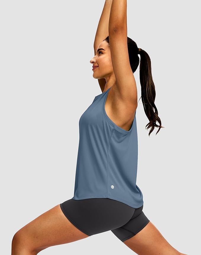 Women's Workout Tops Racerback Athletic Tank Tops Sleeveless Loose Fit Yoga Running Gym Shirts for Women