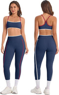 ABOCIW Womens Color Block Workout Sets Racerback Tank Top High Waist Leggings Gym Set Yoga Pilates Outfits