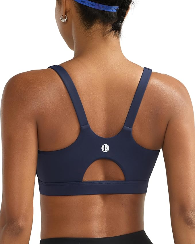 RUNNING GIRL Sports Bra for Women High Support, Molded Cup High Impact Sports Bras for Women with Sewn in Pads