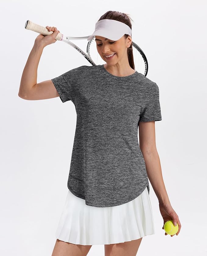 XIEERDUO Womens Workout Tops Short Sleeve Shirts Quick Dry Outfits for Hiking Running S-3XL