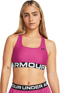 Under Armour Womens HeatGear Authentics Mid Impact Branded Sports Bra