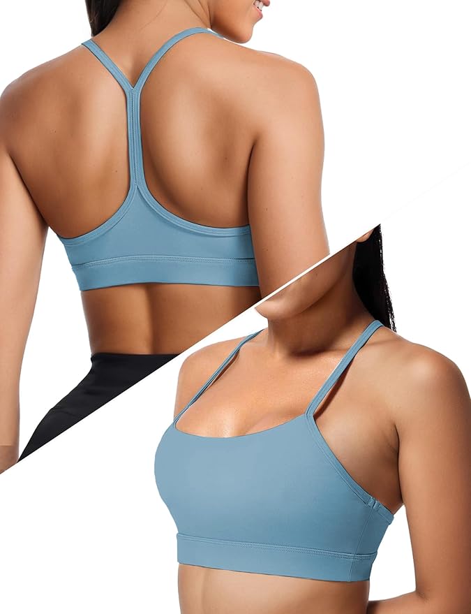 Buauty Sports Bra for Women, Y Back Light Support Workout Bra with Removable Pads for Yoga Pilates Gym