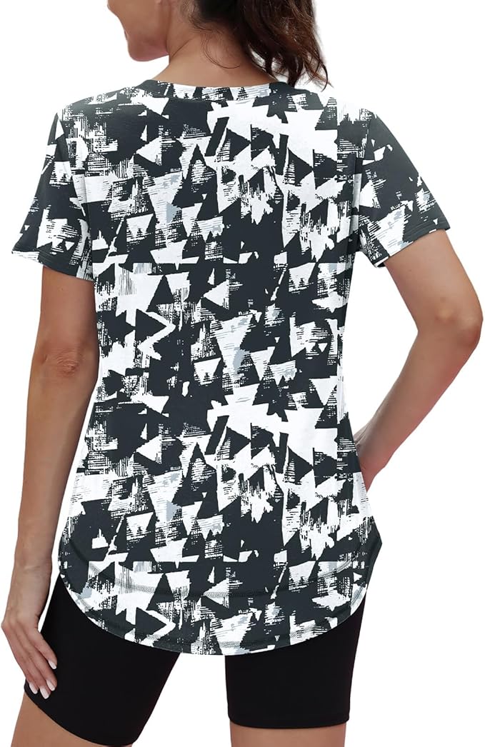 XIEERDUO Womens Workout Tops Short Sleeve Shirts Quick Dry Outfits for Hiking Running S-3XL